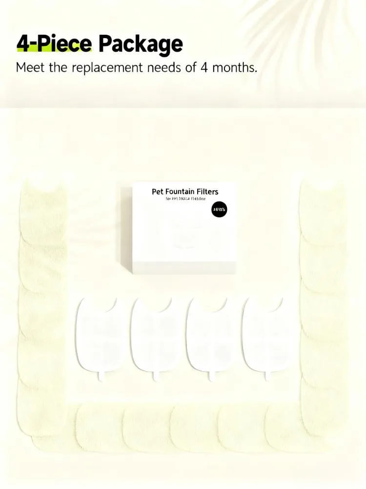 Complete Filter Set: 8 Filters & 32 Sponges for Wireless Stainless Cat Fountains