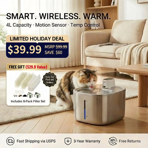 PetPure™ Smart Cat Fountain + Free Fur Brush – Healthy Pets, Happy Life