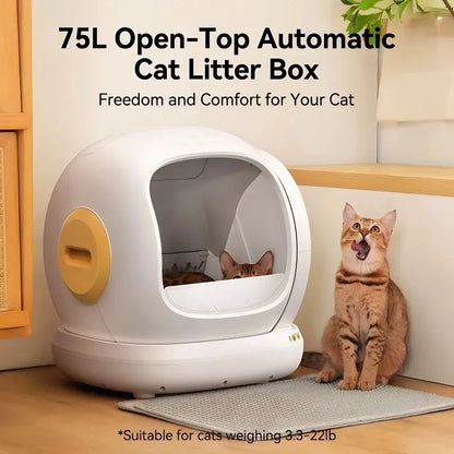 Large Capacity Smart Litter Box—9 Sensors, Precise Monitoring, Ultra-Quiet, Perfect for Every Cat