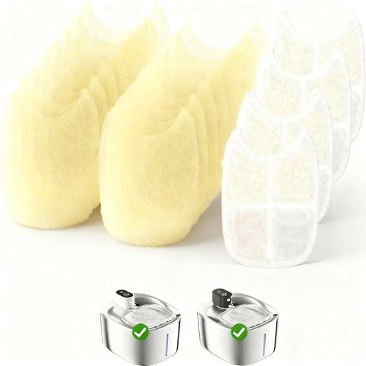 Complete Filter Set: 8 Filters & 32 Sponges for Wireless Stainless Cat Fountains