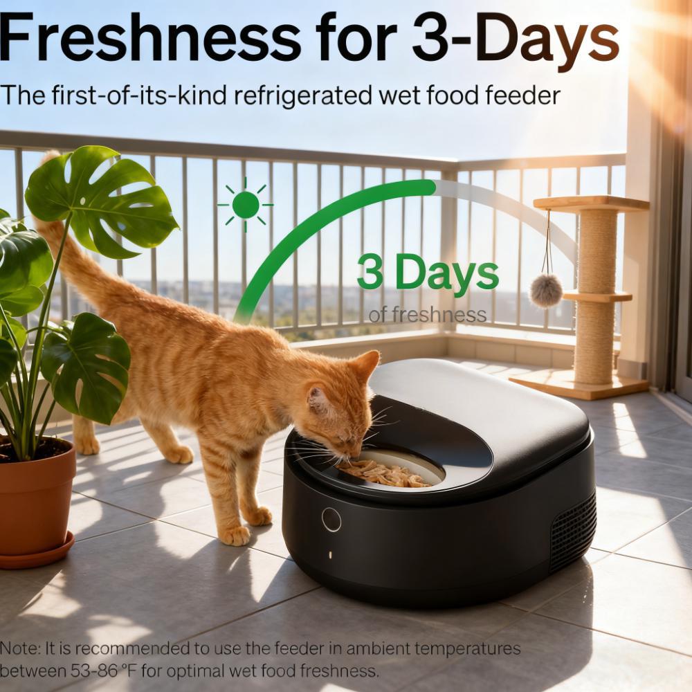 Smart Refrigerated Wet Food Feeder for Pets with App Control
